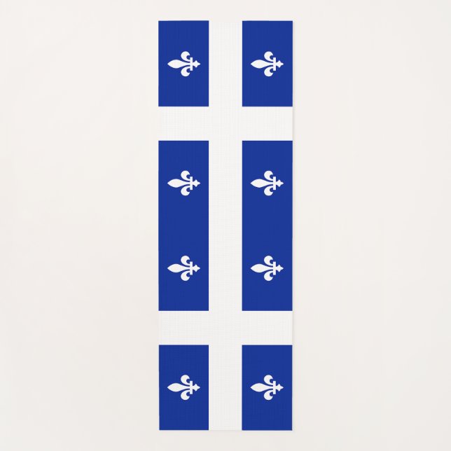 Patriotic Yoga Mats with flag of Quebec, Canada (Front)