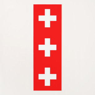 Patriotic Yoga Mats with flag of Switzerland