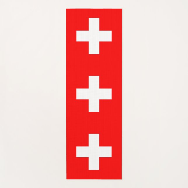 Patriotic Yoga Mats with flag of Switzerland (Front)