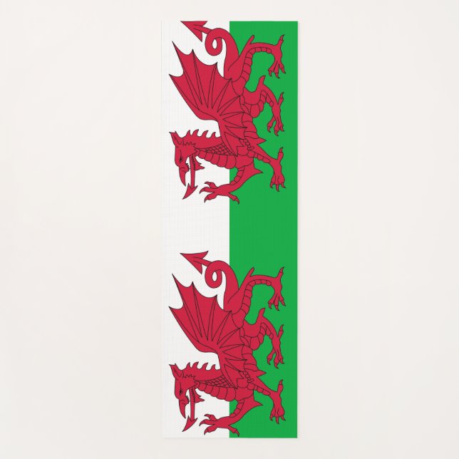 Patriotic Yoga Mats with flag of Wales, UK (Front)