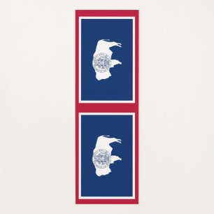 Patriotic Yoga Mats with flag of Wyoming USA