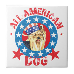 Patriotic Yorkie Tile