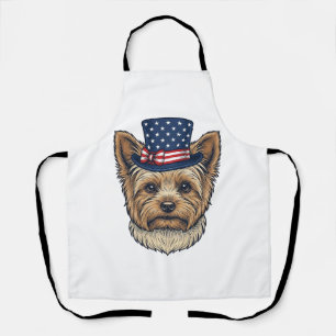 Patriotic Yorkshire Terrier Vintage Apron