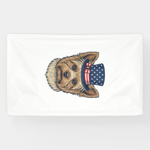 Patriotic Yorkshire Terrier Vintage Banner