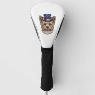 Patriotic Yorkshire Terrier Vintage Golf Head Cover