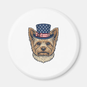 Patriotic Yorkshire Terrier Vintage Magnet