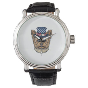 Patriotic Yorkshire Terrier Vintage Watch