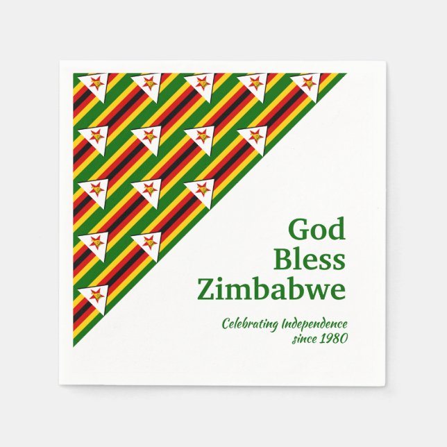 Patriotic | ZIMBABWE FLAG | Zimbabwean Paper Napkin (Front)