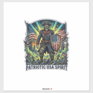 Patriotic Zombie Patriot General Zombie Apocalypse