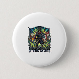 Patriotic Zombie Patriot General Zombie Apocalypse 6 Cm Round Badge