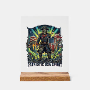 Patriotic Zombie Patriot General Zombie Apocalypse Acrylic Sign