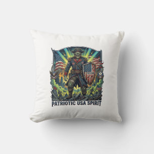 Patriotic Zombie Patriot General Zombie Apocalypse Cushion