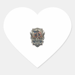 Patriotic Zombie Patriot General Zombie Apocalypse Heart Sticker