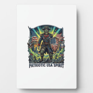 Patriotic Zombie Patriot General Zombie Apocalypse Plaque