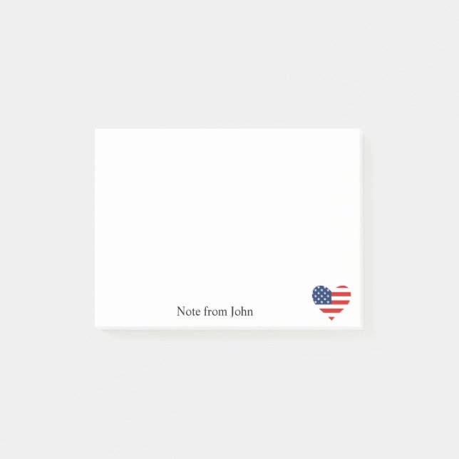  Patriotism America USA Flag Heart Custom   Post-it Notes (Front)