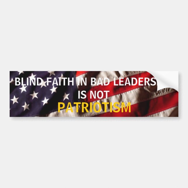 PATRIOTISM BUMPER STICKER (Front)