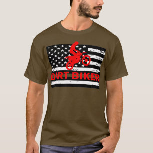 Patriots Dirt Bike American Flag Motocross Biker T-Shirt