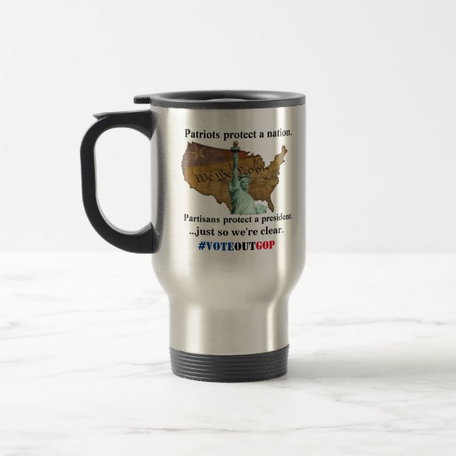 Patriots protect a nation. travel mug (Left)