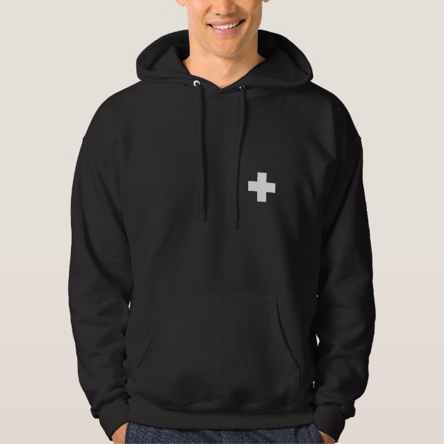 Patrol - White Cross Hoodie (blank) (Front)
