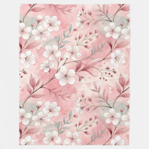 Patrón de flor sakura rosado fleece blanket