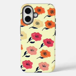 Patrón floral vibrante iPhone 16 case