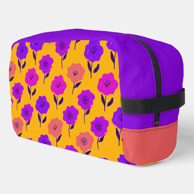 Patrón floral vibrante dopp kit (Left Corner)