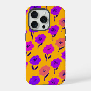 Patrón floral vibrante iPhone 15 pro case