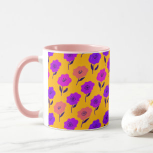 Patrón floral vibrante mug