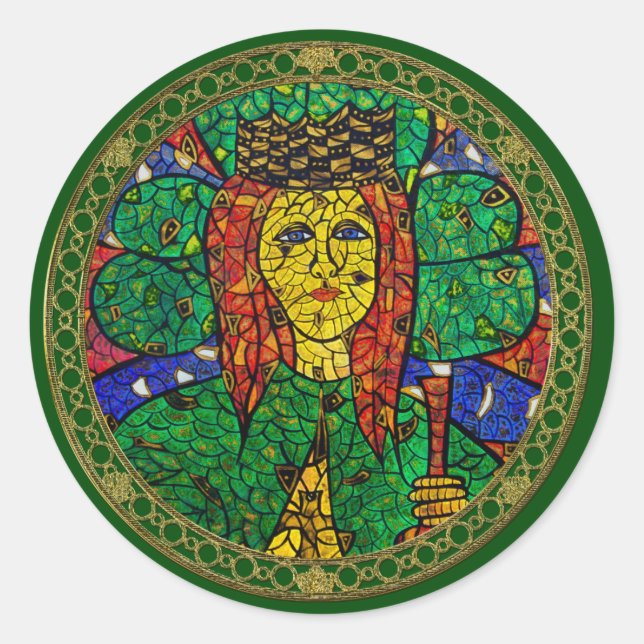 Patron Saint Of Depression And Anxiety St Dymphna Classic Round Sticker (Front)