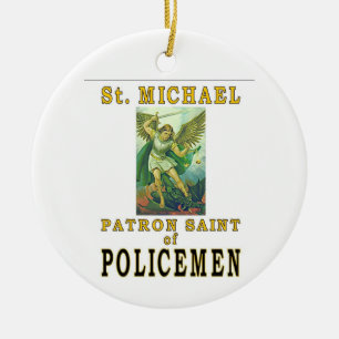PATRON SAINT POLICEMEN CERAMIC TREE DECORATION