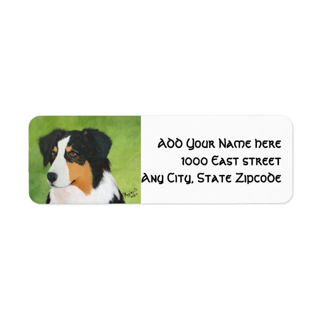 "Pat's Girl" Black Tri Aussie Portrait (Front)