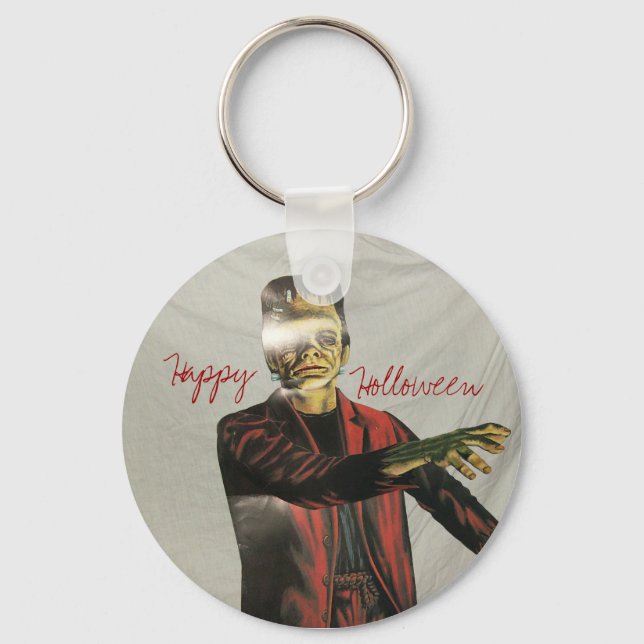 pats pics 046, Happy, Holloween, Key Ring (Front)