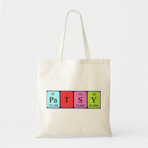 Patsy periodic table name tote bag