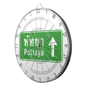 Pattaya Ahead ⚠ Thai Highway Traffic Sign ⚠ Dartboard