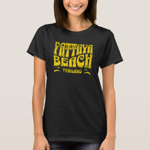 Pattaya Beach Thailand Retro Distressed Design T-Shirt