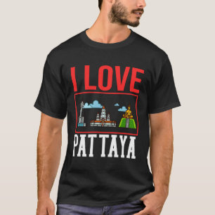 Pattaya Thailand City Skyline Map Travel T-Shirt