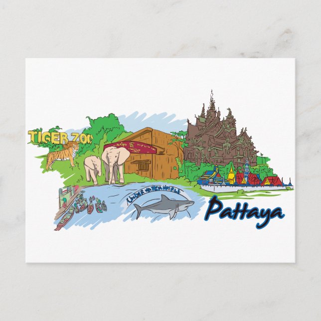 Pattaya Thailand Famous City Postcard (Front)