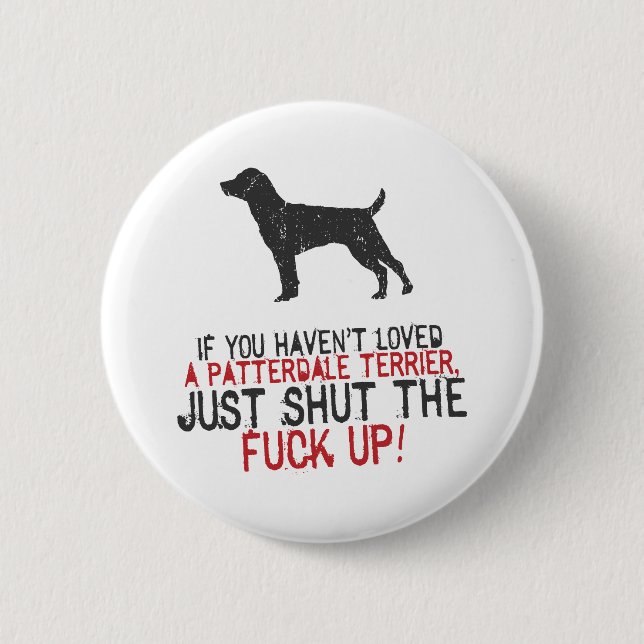Patterdale Terrier 6 Cm Round Badge (Front)