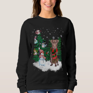 Patterdale Terrier Dog Christmas Snowman Xmas Tree Sweatshirt