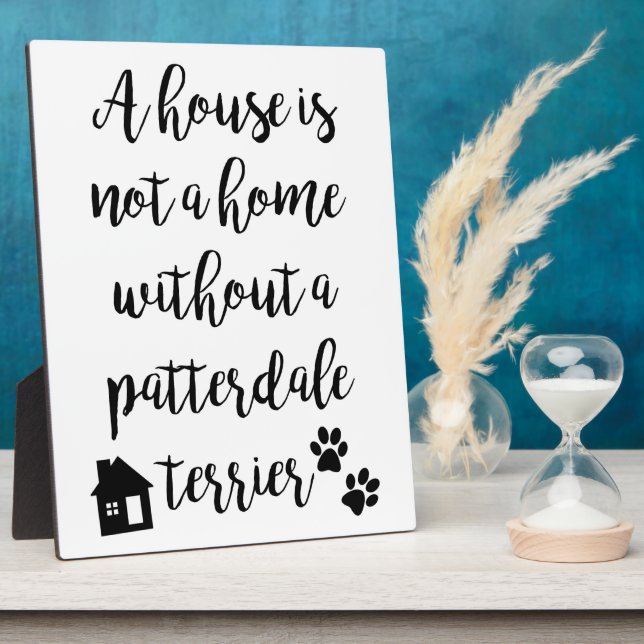 Patterdale Terrier Print with easel Plaque (Side)