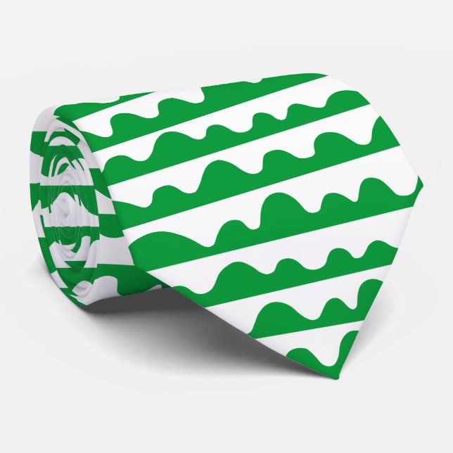Pattern 020815 - Grass Green and White Tie (Rolled)