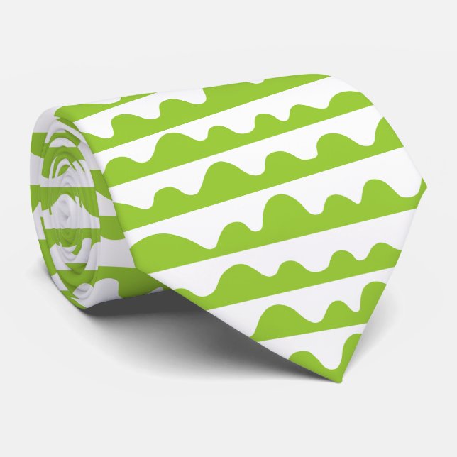 Pattern 020815 - Martian Green and White Tie (Rolled)