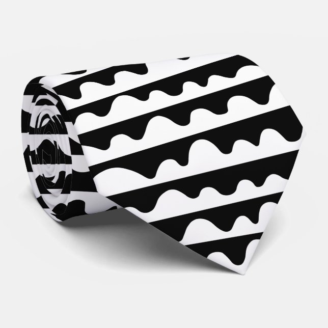 Pattern 020815 - White on Black Tie (Rolled)