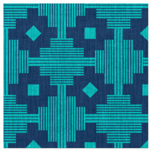Pattern 061214 - Cyan with Blue 1d4e89 Fabric