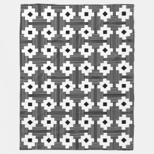 Pattern 061214 - White with Black Fleece Blanket