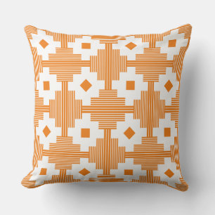 Pattern 061214 - White with Orange f17f18 Cushion
