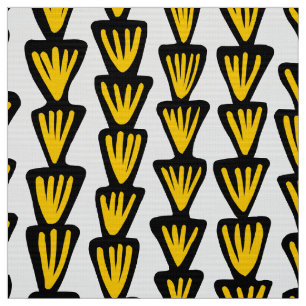 Pattern 070515 - Black and Amber on White Fabric