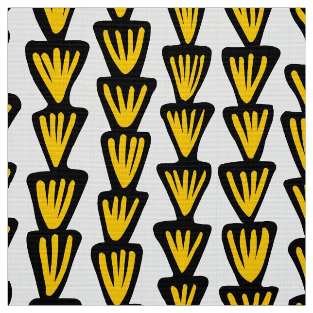 Pattern 070515 - Black and Amber on White Fabric (Swatch)