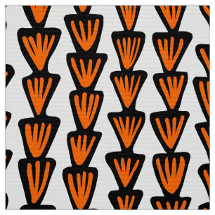 Pattern 070515 - Black and Orange on White Fabric