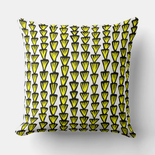 Pattern 070515 - Black and Yellow on White Cushion